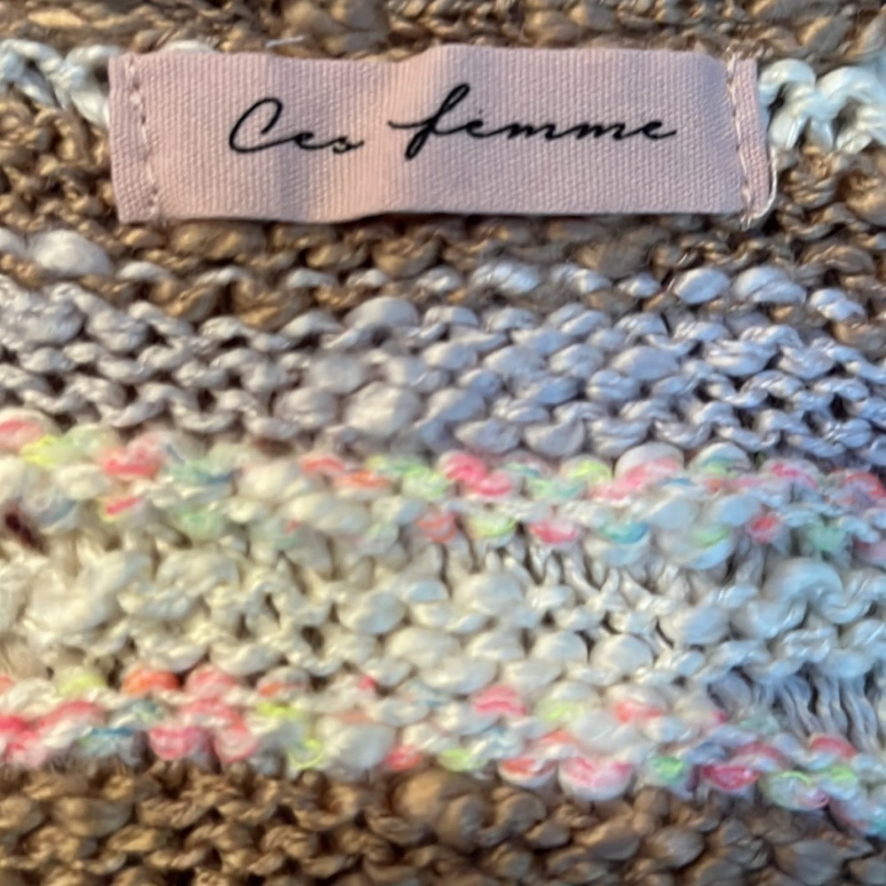 CES FEMME V NECK MULTI-COLOR THREAD
MIXED SWEATER NEW - Picture 9 of 13